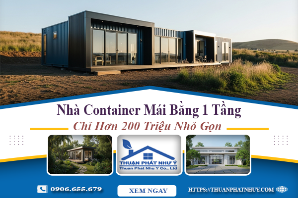 Nhà Container Mái Bằng 1 Tầng Chỉ Hơn 200 Triệu Nhỏ Gọn