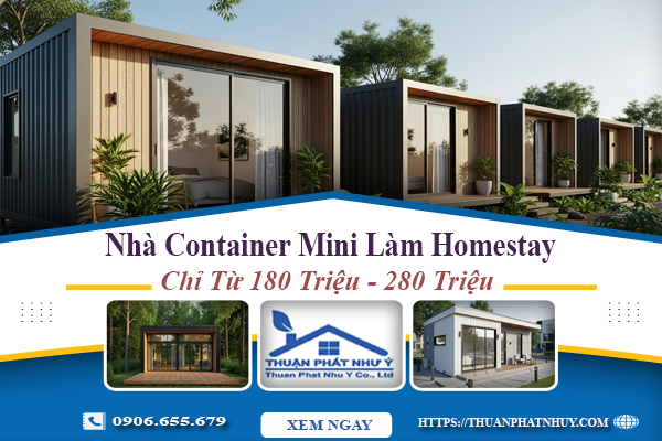 Nhà Container Mini Làm Homestay Chỉ Từ 180 Triệu - 280 Triệu