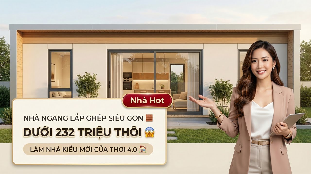 Nhà Lắp Ghép Bố Cục Ngang Đẹp, Hiện Đại Chưa Tới 232 Triệu
