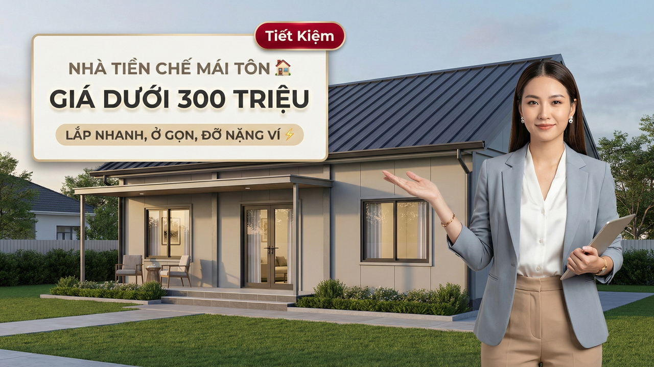 Nhà Tiền Chế Mái Tôn Chưa Tới 300 Triệu - Giải Pháp Tiết Kiệm