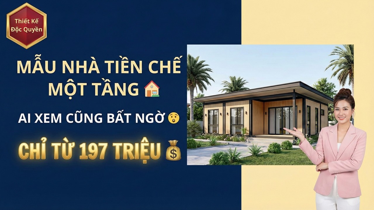 Mẫu Nhà Tiền Chế Một Tầng Giá Từ 197 Triệu Đáng Tham Khảo