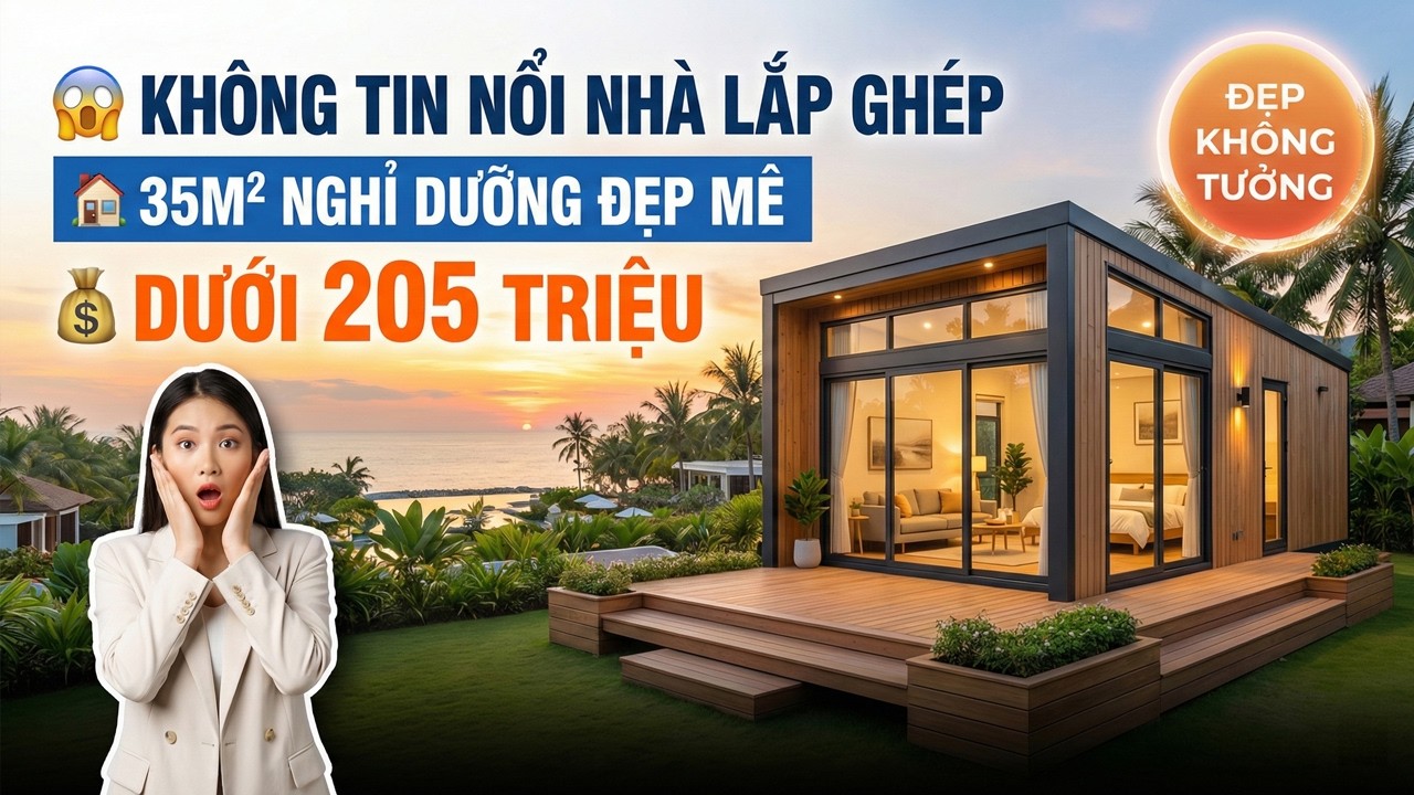 Xây Nhà Lắp Ghép 35m2 Nghỉ Dưỡng Trọn Gói Dưới 205 Triệu